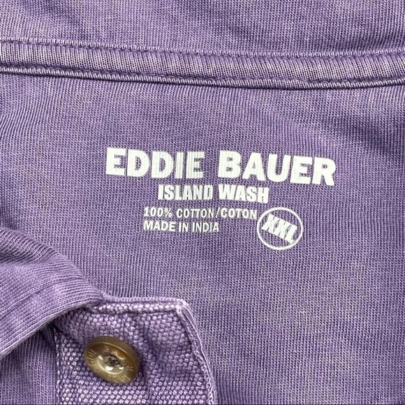 Eddie Bauer Polo Purple Island Wash Golf Outdoor Preppy Hiking Office Summer - Picture 10 of 14